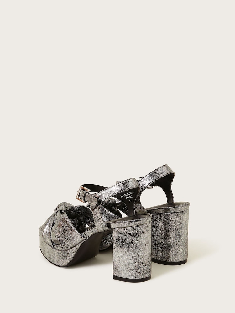 Monsoon Natural Metallic Twist Knot Platform Heels - Image 3 of 3 Monsoon Natural Metallic Twist Knot Platform Heels - Image 3 of 3