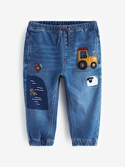 Mid Blue Farmyard Pull-On Cuffed Jeans (3mths-7yrs) - Image 5 of 8