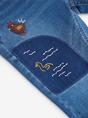 Mid Blue Farmyard Pull-On Cuffed Jeans (3mths-7yrs) - Image 7 of 8
