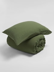 Secret Linen Store Olive Green 100% Linen Oxford Pillowcase - Image 2 of 2
