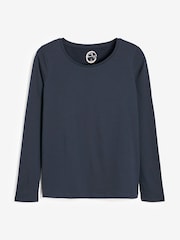 Black/White/Grey/Blue/Green 100% Cotton Long Sleeve Tops 5 Pack - Image 10 of 16