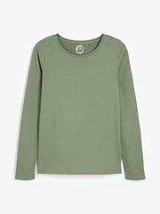 Black/White/Grey/Blue/Green 100% Cotton Long Sleeve Tops 5 Pack - Image 12 of 16