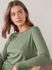 Black/White/Grey/Blue/Green 100% Cotton Long Sleeve Tops 5 Pack - Image 9 of 16