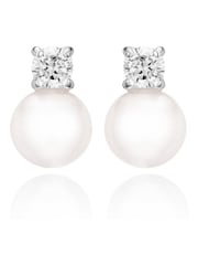 Beaverbrooks Simulated Pearl And Cubic Zirconia Drop Earrings - Image 1 of 4