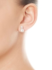 Beaverbrooks Simulated Pearl And Cubic Zirconia Drop Earrings - Image 3 of 4
