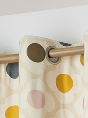 Orla Kiely Multi Spot Flower Blackout Eyelet Curtains - Image 2 of 3