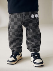 Black Denim 100% Cotton Checkerboard Jeans (3mths-7yrs) - Image 1 of 8