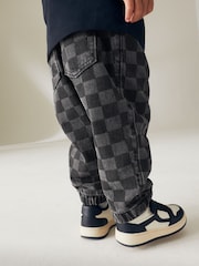 Black Denim 100% Cotton Checkerboard Jeans (3mths-7yrs) - Image 3 of 8
