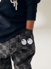 Black Denim 100% Cotton Checkerboard Jeans (3mths-7yrs) - Image 4 of 8