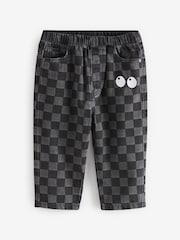 Black Denim 100% Cotton Checkerboard Jeans (3mths-7yrs) - Image 5 of 8