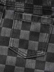 Black Denim 100% Cotton Checkerboard Jeans (3mths-7yrs) - Image 7 of 8
