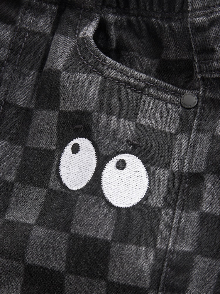 Black Denim 100% Cotton Checkerboard Jeans (3mths-7yrs) - Image 8 of 8