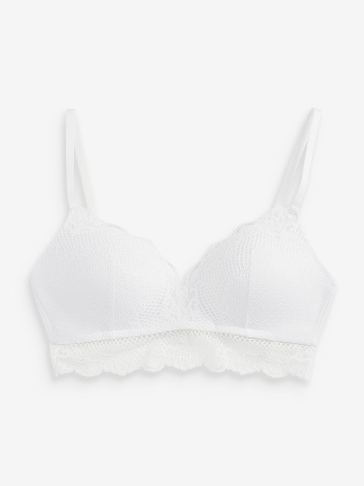White Pad Non Wire Lace Bra - Image 1 of 4