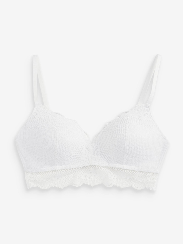 White Pad Non Wire Lace Bra - Image 2 of 4 White Pad Non Wire Lace Bra - Image 2 of 4