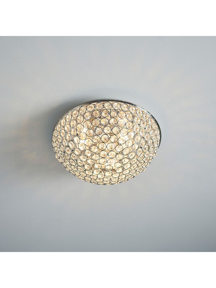 Gallery Home Silver Laura Flush Ceiling Light - Image 2 of 7