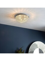 Gallery Home Silver Laura Flush Ceiling Light - Image 3 of 7