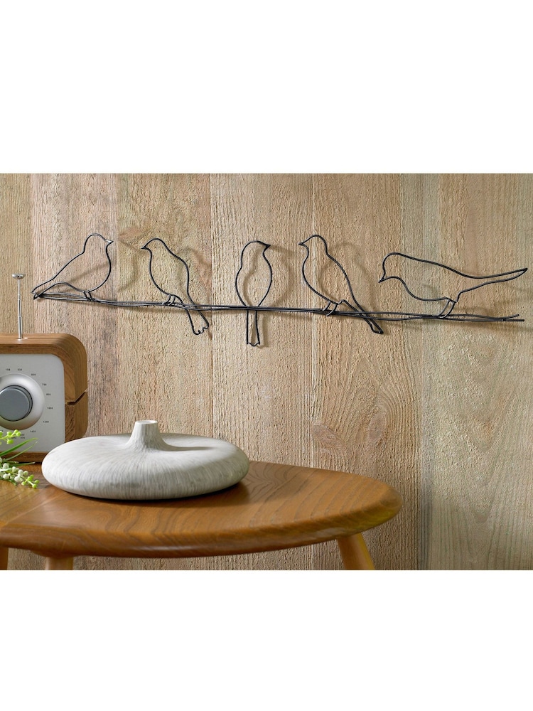 Art For The Home Black Birds On A Wire Wall Art - Image 1 of 1 Art For The Home Black Birds On A Wire Wall Art - Image 1 of 1
