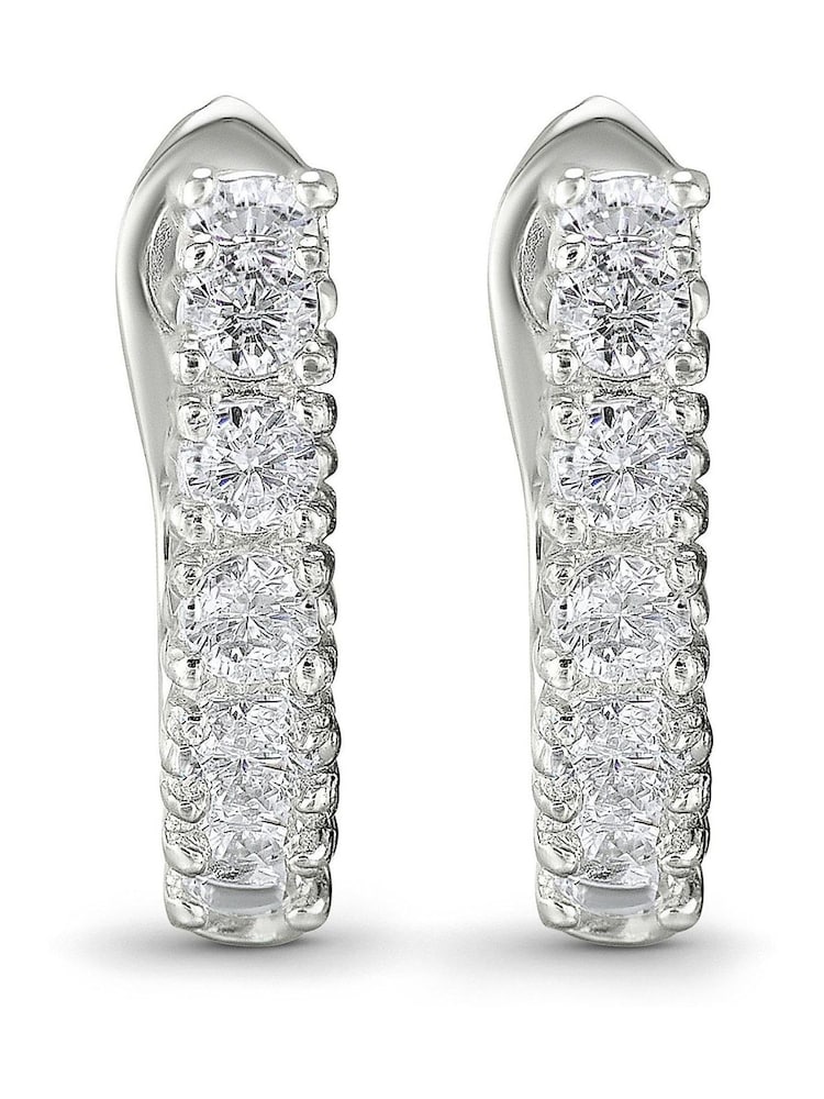 Beaverbrooks Cubic Zirconia Huggie Earrings - Image 2 of 4