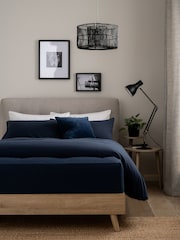 Navy Brushed 100% Cotton Supersoft Deep Fitted Sheet - Image 1 of 5