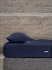Navy Brushed 100% Cotton Supersoft Deep Fitted Sheet - Image 3 of 5