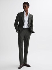 Reiss Forest Green Bold Slim Fit Wool Single Breasted Blazer - Image 3 of 6