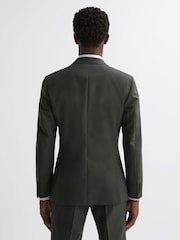 Reiss Forest Green Bold Slim Fit Wool Single Breasted Blazer - Image 4 of 6