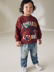 Mid Blue Tint 100% Cotton Panelled Jeans (3mths-7yrs) - Image 2 of 6