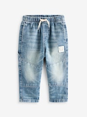 Mid Blue Tint 100% Cotton Panelled Jeans (3mths-7yrs) - Image 6 of 6