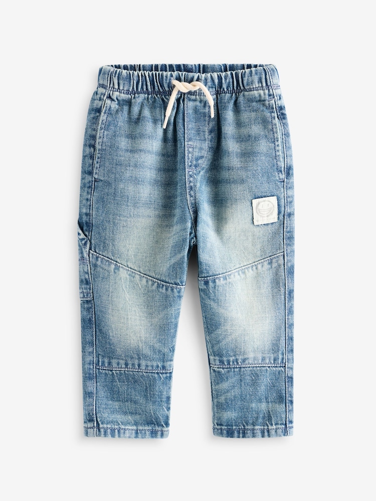 Mid Blue Tint 100% Cotton Panelled Jeans (3mths-7yrs) - Image 6 of 6