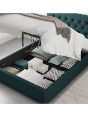 Aspire Furniture Emerald Green Olivier End Lift Ottoman Storage Bed - Image 5 of 6