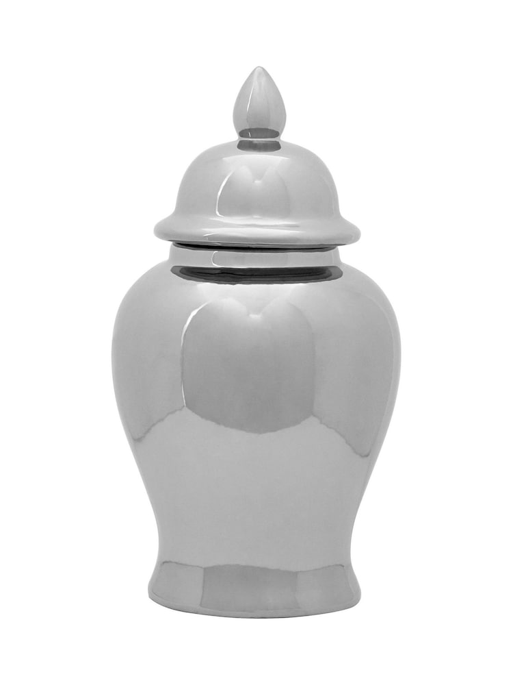 Fifty Five South Silver Kensington Townhouse Small Ceramic Jar - Image 2 of 4 Fifty Five South Silver Kensington Townhouse Small Ceramic Jar - Image 2 of 4