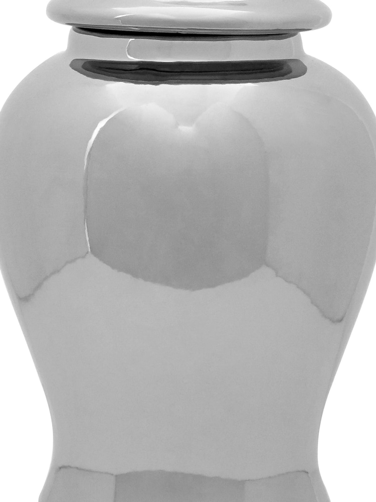 Fifty Five South Silver Kensington Townhouse Small Ceramic Jar - Image 4 of 4 Fifty Five South Silver Kensington Townhouse Small Ceramic Jar - Image 4 of 4