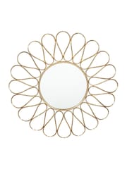 Pacific Gold Antique Gold Metal Petal Design Round Wall Mirror - Image 2 of 2