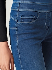 Dark Blue Super Stretch Soft Sculpt Pull-On Denim Leggings - Image 5 of 6