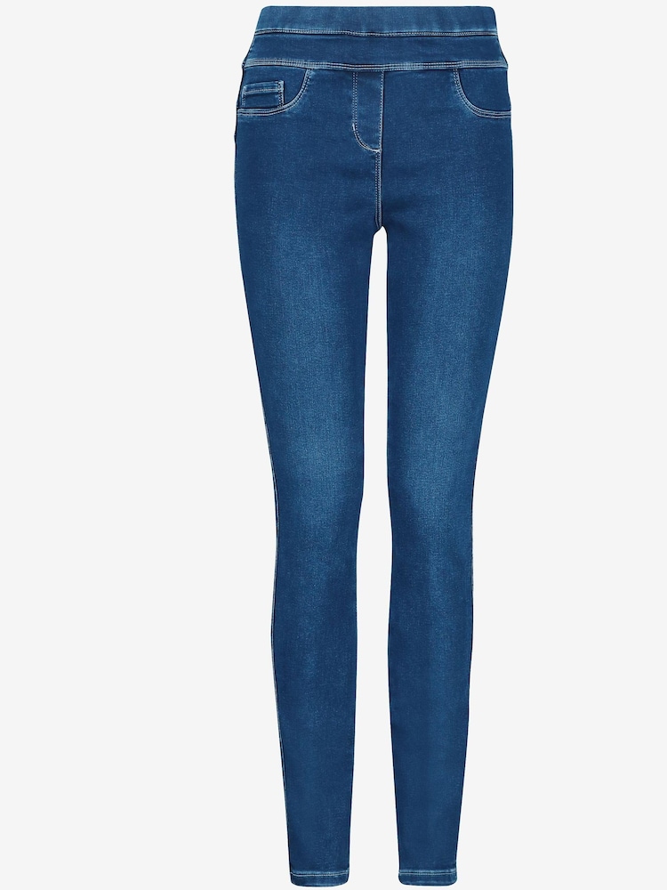 Dark Blue Super Stretch Soft Sculpt Pull-On Denim Leggings - Image 6 of 6