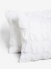 White Seersucker Supersoft Textured Duvet Cover and Pillowcase Set - Image 4 of 4