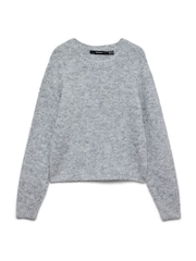 VERO MODA Grey Round Neck Cosy Knitted Jumper - Image 5 of 5