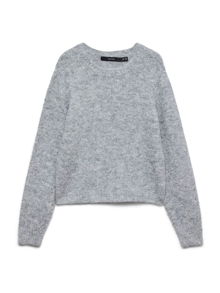 VERO MODA Grey Round Neck Cosy Knitted Jumper - Image 5 of 5 VERO MODA Grey Round Neck Cosy Knitted Jumper - Image 5 of 5