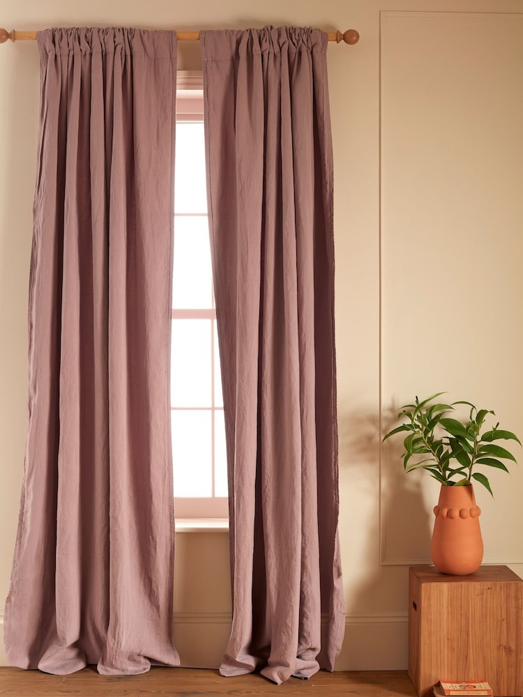 Rideaux à bouclettes doublés en lin de la boutique Secret Linen Store - Image 1 sur 3 Rideaux à bouclettes doublés en lin de la boutique Secret Linen Store - Image 1 sur 3