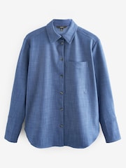 Blue Denim Look Tailored Shirt - Image 6 of 7