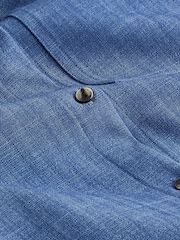 Blue Denim Look Tailored Shirt - Image 7 of 7