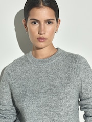 Grey Crew Neck Long Sleeve Knitted Jumper - Image 3 of 4