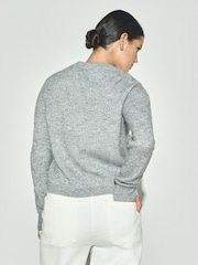 Grey Crew Neck Long Sleeve Knitted Jumper - Image 4 of 4