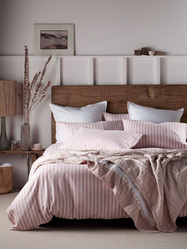 Secret Linen Store Fred Stripe Fırçalı Yorgan Örtüsü - 2şəkildən 1 şəkil