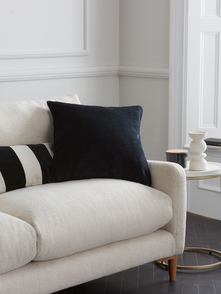 Black 59 x 59cm Soft Velour Cushion - Image 1 of 7