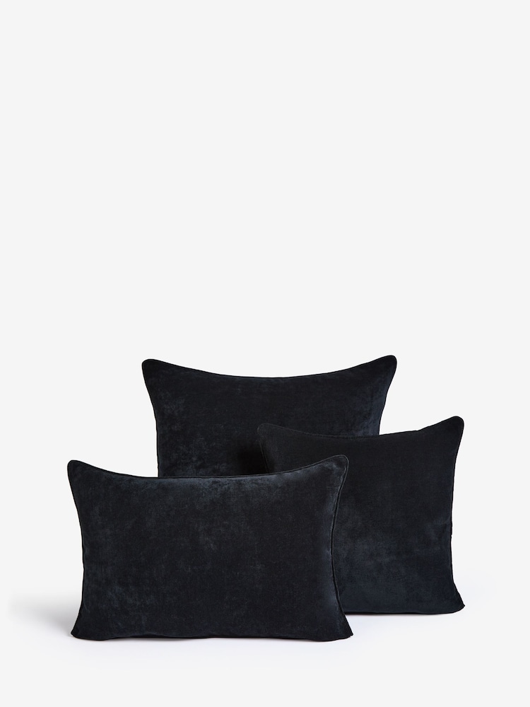 Black 59 x 59cm Soft Velour Cushion - Image 2 of 7