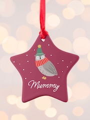 Personalised Winter Owl Star Ceramic Decoration Treat Republic - Image 1 of 3