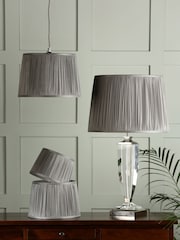 Laura Ashley Dove Grey Hemsley Pleated Silk Empire Easyfit Lamp Shade - Image 2 of 6