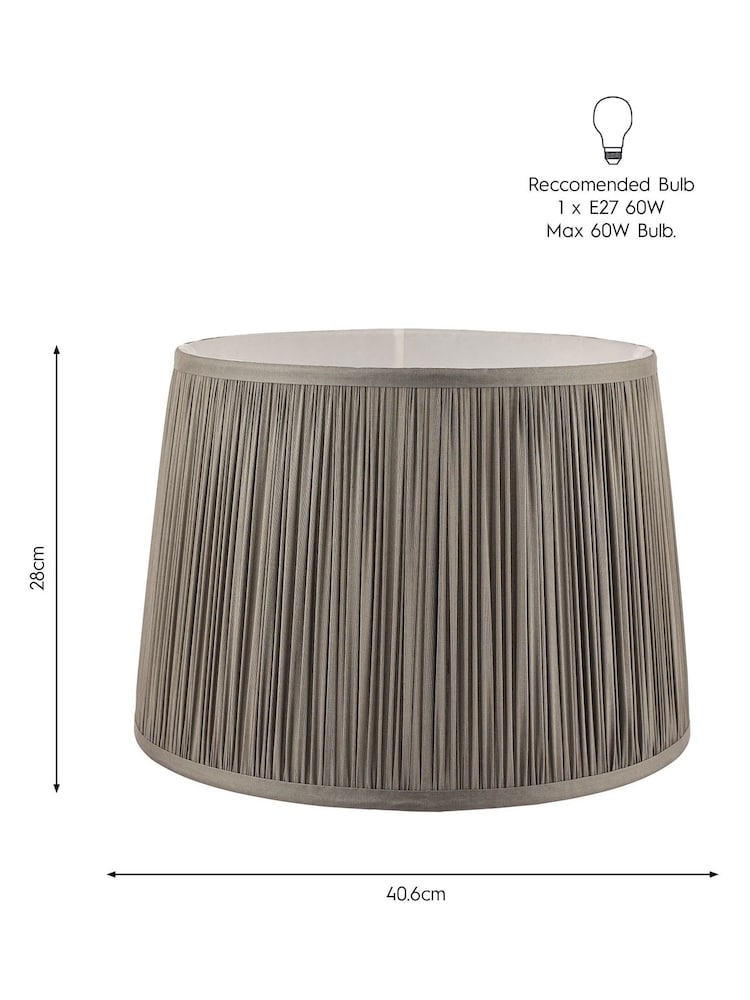 Laura Ashley Dove Grey Hemsley Pleated Silk Empire Easyfit Lamp Shade - Image 6 of 6