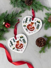 Treat Republic Scandi Fox Heart Christmas Decoration - Image 1 of 3